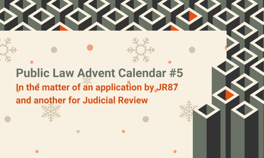 In the matter of an application by JR87 and another for Judicial Review